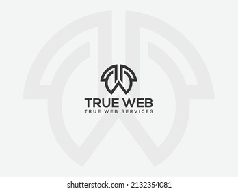 True Web Icon and logo with Dark color