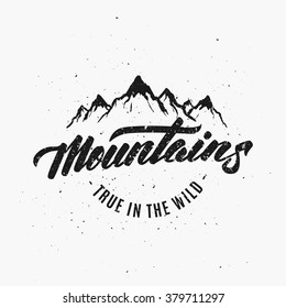 True in the wild. Motivational and Inspirational illustration of nature with hand drawn elements. Template for t-shirt, apparel, background, company, poster and your art works.