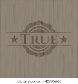 True wood icon or emblem