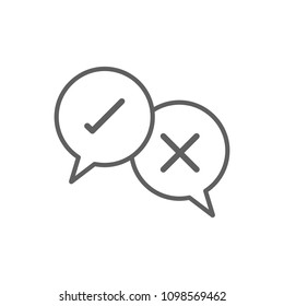 True Or Wrong Conversation Thin Icon Vector