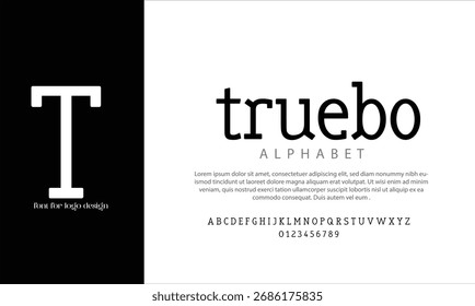 truebo_serif vector alphabet font for logo design