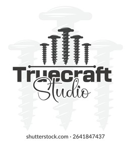 Truecraft Studio Logo Featuring Oversized Screws