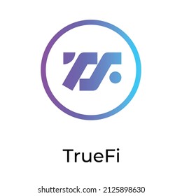 TrueFi Cryptocurrency token icon. TRU token symbol. Cryptocurrency vector icon. Flat Vector illustration - Vector