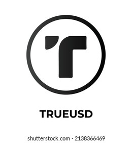 TrueUSD Cryptocurrency token icon. TUSD token symbol. Cryptocurrency vector icon. Flat Vector illustration - Vector