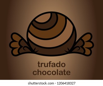 Trufado chocolate bonbon candy in wrap package