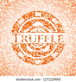 Truffle abstract orange mosaic emblem