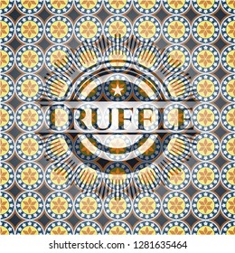 Truffle arabic emblem. Arabesque decoration.