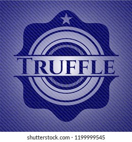 Truffle badge with denim texture