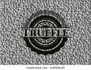 Emblema negro trufa con fondo de burbujas. Vintage. Ilustración vectorial. Detallado. 