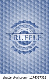 Truffle blue hexagon badge.