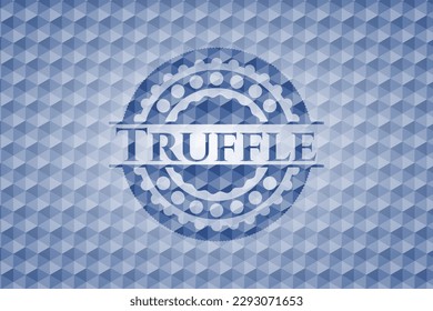 Truffle blue polygonal badge. Vector Illustration. Detailed. 