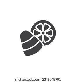 Truffle chocolate candy vector icon. filled flat sign for mobile concept and web design. Chocolate candy glyph icon. Symbol, logo illustration. Vector graphics
