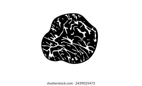 Truffle emblem, black isolated silhouette