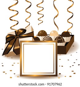 Truffle gift card EPS 8 vector, grouped for easy editing. No open shapes or paths.