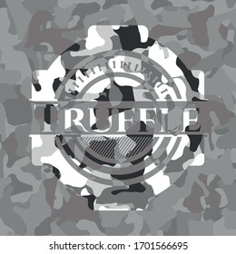 Truffle grey camo emblem. Vector Illustration.