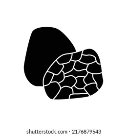 Truffle icon in black flat glyph, filled style isolated on white background