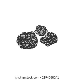 Truffle Icon Silhouette Illustration. FUngus Food Vector Graphic Pictogram Symbol Clip Art. Doodle Sketch Black Sign.