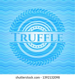 Truffle light blue water badge. Vector Illustration. Detailed.