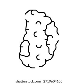 Seta de trufa que muestra su textura y forma únicas como un icono de arte de línea, que representa un ingrediente de comida gourmet caro y buscado para aplicaciones culinarias