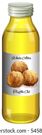 Truffle oil in glass bottle illustration