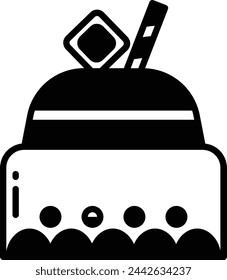 Truffle Pastry glyph and line vector illustration