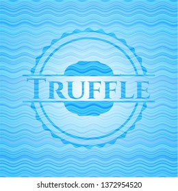 Truffle sky blue water style badge.