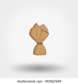 Truffles. Chocolate candy in a wrapper. Icon for web and mobile application. Vector illustration on a white background. Flat design style.