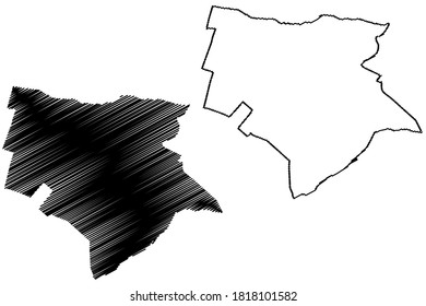 Trujillo City (Republic of Peru, Department of La Libertad) map vector illustration, scribble sketch City of Trujillo map