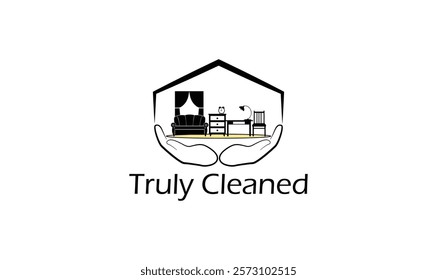 Truly Cleaned logo for house cleaning company