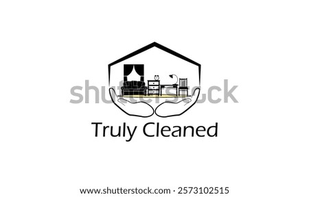 Truly Cleaned logo for house cleaning company