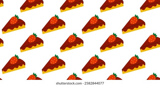 A truly Delicious and Tempting Strawberry Chocolate Cake Slice Pattern to enjoy visually