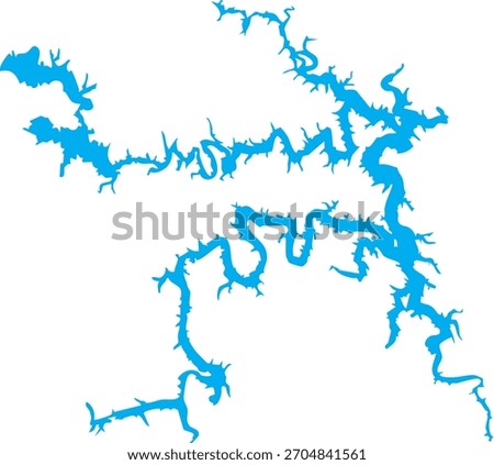 Truman Reservoir Missouri Map Shape Silhouette