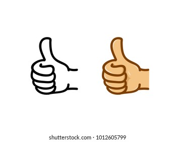 trumb up, thumb line and color