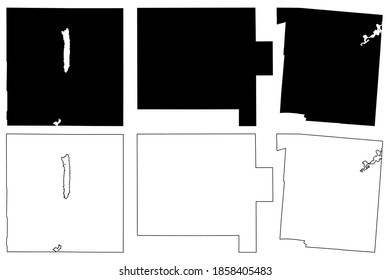 Trumbull, Van Wert and Warren County, Ohio State (U.S. county, United States of America, USA, U.S., US) map vector illustration, scribble sketch map