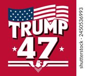 trump 47 eagle star USA  logo style