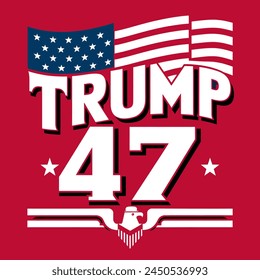 trump 47 eagle star USA  logo style