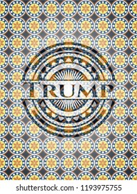 Trump arabic emblem. Arabesque decoration.