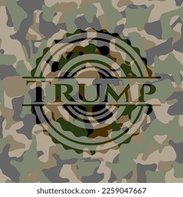 Trump camouflaged emblem. Vector Illustration. Detailed. 