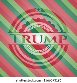 Trump christmas badge background. Vector Illustration. Detailed.