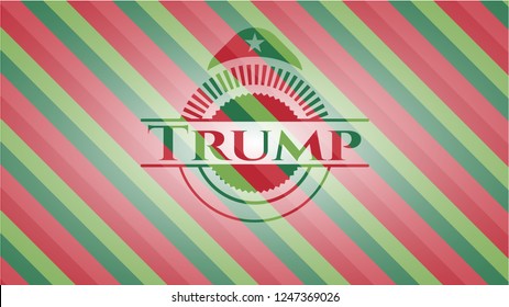 Trump christmas emblem background.