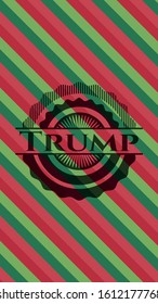 Trump christmas style badge. Vector Illustration. Detailed.