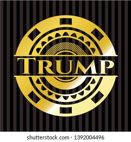 Trump gold emblem. Vector Illustration. Detailed.