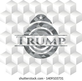 Trump grey emblem with cube white background