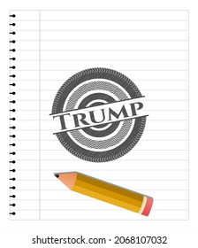 Trump penciled. Vector Illustration. Detailed. 