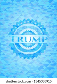 Trump realistic light blue mosaic emblem