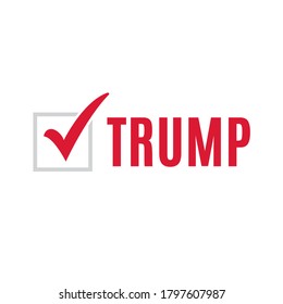 Trump Red Checkmark Symbol Vector Illustration Background