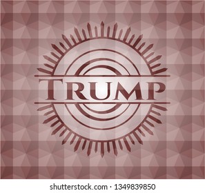 Trump red geometric emblem. Seamless.