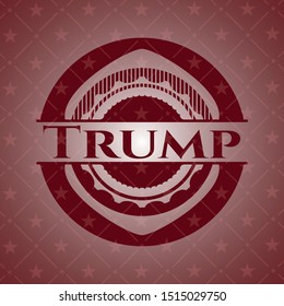 Trump red icon or emblem. Vector Illustration. Detailed.