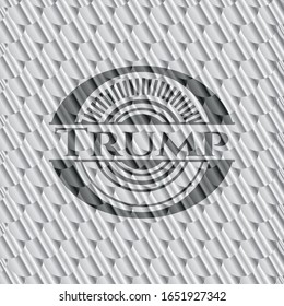 Trump silver emblem. Scales pattern. Vector Illustration. Detailed.