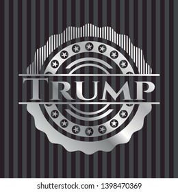 Trump silver shiny emblem]. Vector Illustration. Mosaic.